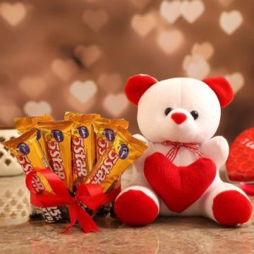 5 Five Star Chocolates with Teddy Bear