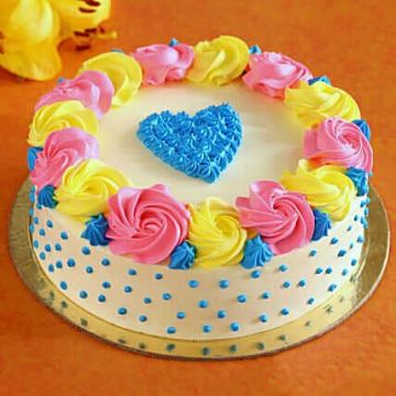 Heart n Roses Designer Chocolate Cake Half Kg