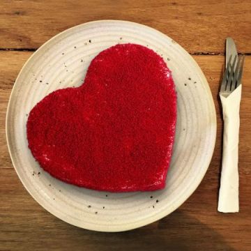 Heart Shaped Anniversary Red Velvet Cake