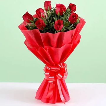 Mysterious 8 Red Roses Bouquet