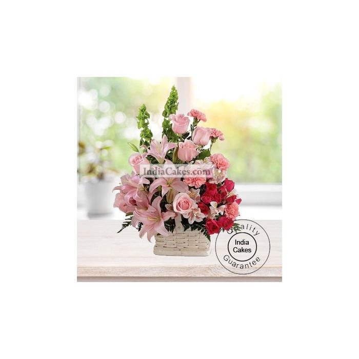 ARRANGEMENT OF LILLIES AND CARNATIONS