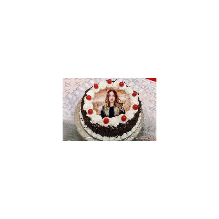 Black Forest with Cherry Photo Cake 1 Kg