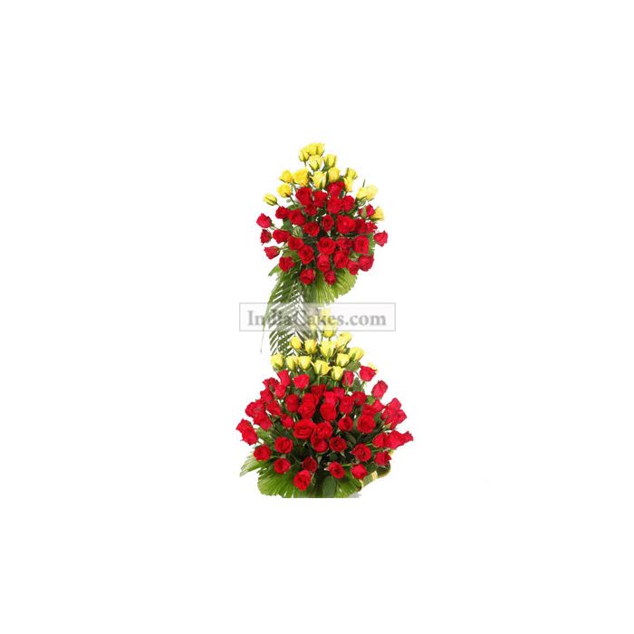 3-4 Feet Arrangement of Red and Yellow Roses
