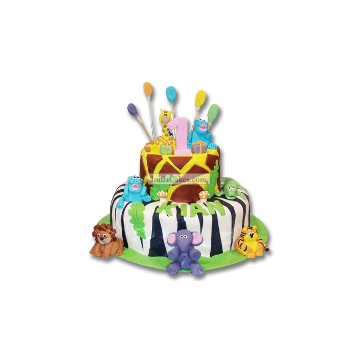 3 Kg Jungle Theme Fondant Cake 