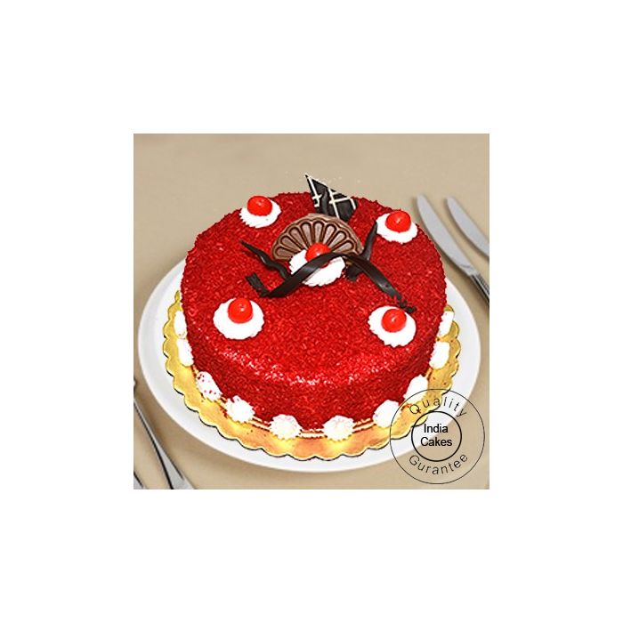 Half Kg Eggless Red Velvet Cake